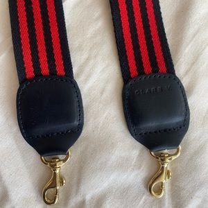 Clare V navy and red stripe shoulder strap!